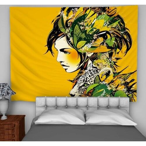 Flower Girl Wall Hanging Tapestry Psychedelic Bedroom Home Decoration