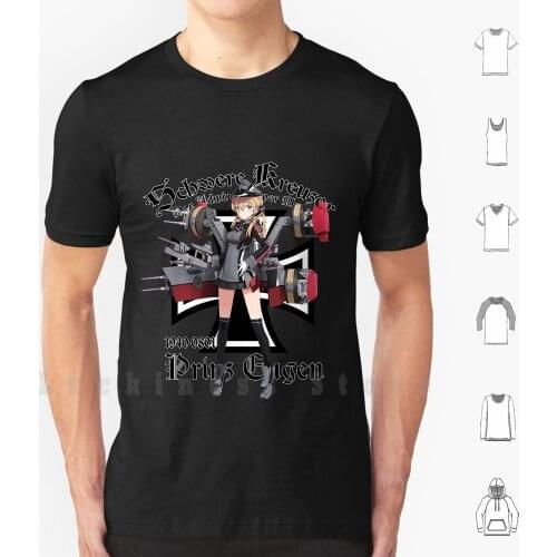 Prinz Eugen T Shirt 6xl Cotton Cool Tee Kantai Collection Kancore Boat Ship Battleship Cruiser Anime Girl Sexy Ecchi Hentai
