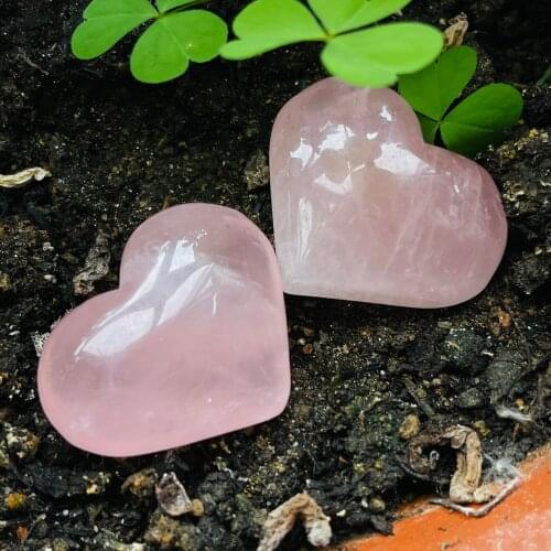 3Pcs Natural tianhe stone crystal heart shape massage quartz crystal and mineral reiki healing