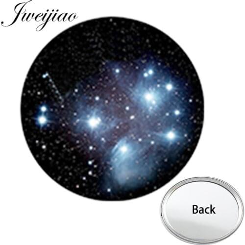 Youhaken Stars Planet Nebula Galaxy Moon Art Photo Pocket Mirror Makeup Travel Purse Mirror For Astronomy enthusiasts