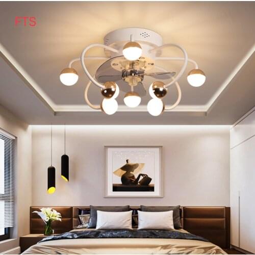 Nordic creative ceiling fan lights invisible bedroom dining room ceiling fan lights home living room lights fan lights