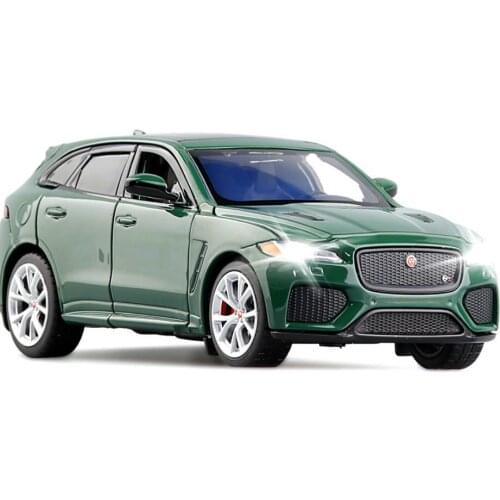 Hot 1:32 scale wheels Jaguar F-Pace suv diecast sport car metal model with light sound pull back vehicle toys for boys gifts