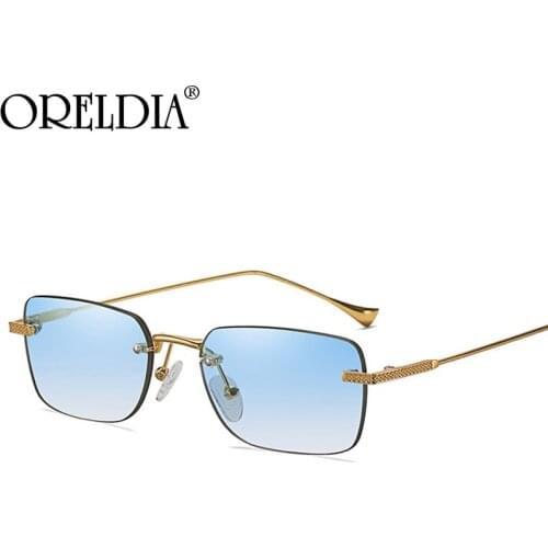 Fashion Square Rimless Sunglasses 2021 Women Men Colotful Lens Sun Glasses Shades Eyewear Lady Brand Designer Eyeglasses UV400