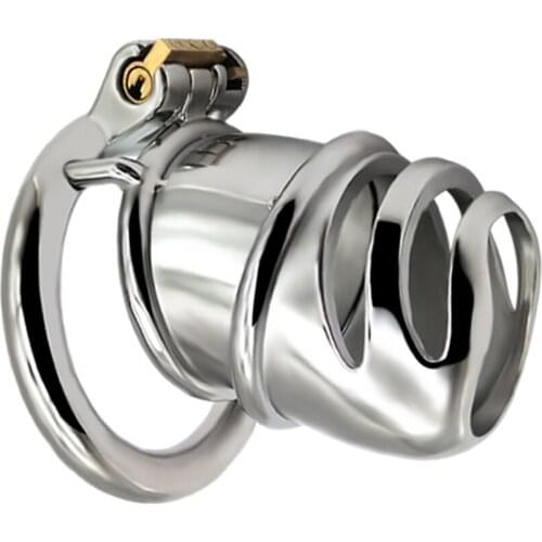 FAAK Male Chastity Device Cock Ring Sleeve Lock Adult Games Stainless Steel Cock Cage Sex Toys for Men Penis Adult Products
