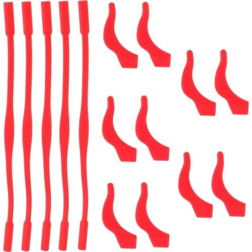 Set of 5 Silicone Glasses Strap + 5 Pairs of Glasses Temple Holder Ear Hooks