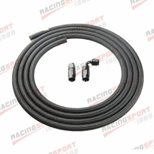 Nylon Cover Braided -6AN AN6 Oil Fuel Gas Line Hose 3M + Swivel Hose End Fitting
