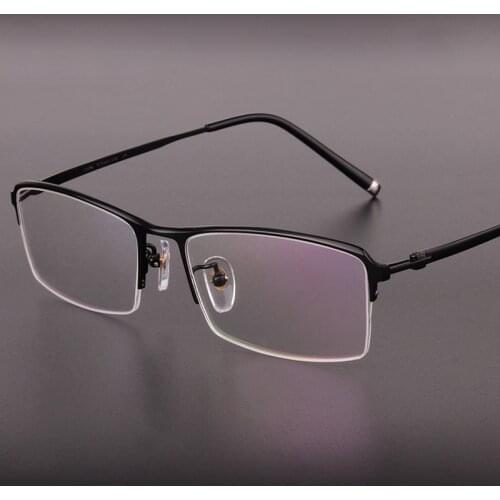 Titanium Glasses High Quality Square Men Eyeglasses Prescription Glasses Half frame Designer Optical Glasses Frame 916