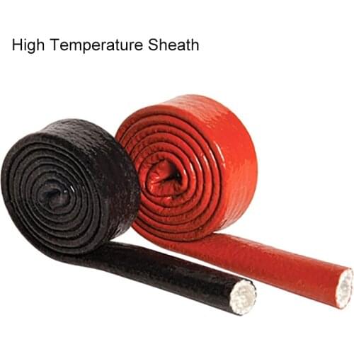 1Meter Diameter 4-70mm Black High Temperature Resistant Fire Retardant Casing Pipe Silicone Fiberglass Tube Thicken Insulation