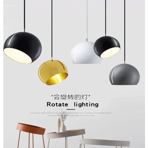 Simple Ball Round Chandelier New Designer Nordic Style Restaurant LED Pendant Lamp Art Study Bedroom Black White Yellow Gray