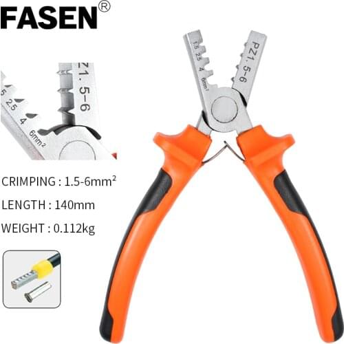 Manual crimping pliers 1.5-6mm for insulated and non-insulated ferrules terminal tube crimping hand tools