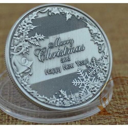 Merry Christmas Santa Claus Copper Round Commemorative Challenge Coin Token Art coins collectibles