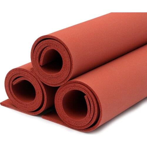 Silicone Foam Sponge Plate Sheet Board Heat Insulation Blanket Strip Square 500 x 500 x 12mm Red
