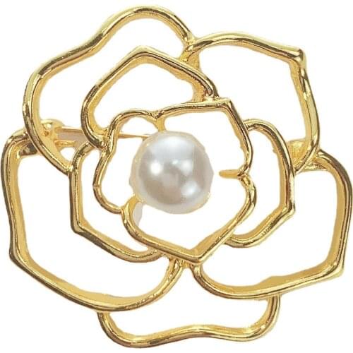 Cute Alloy Brooch For Womens Gold Flower Pin Jewelry Party Office Clothes Scarf Buckle Garment Accessories Brooches Gift