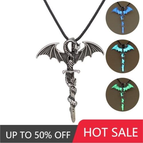 Luminous Necklace for Men Women Hipster Rock Fashion Leather Cord Necklace Glow At Night Lovers Pendant Necklace Fashion Jewelry