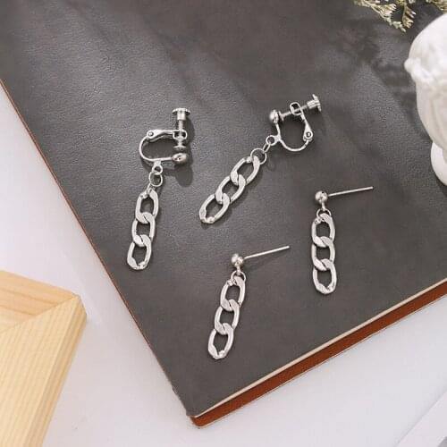 Hip Hop Rock Chain Earrings Cool Wind Joker Daily Hipster Girl Jewelry Gift Stud Earrings Web Celebrity Earrings