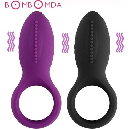Penis Vibration Ring For Men Delayed Ejaculation Cockring G spot Stimulator Silicone Ring Penis Bondage Adults Sex Toy For Men