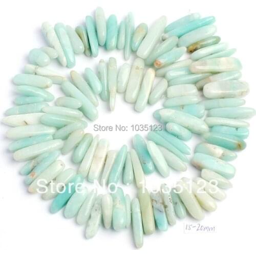 High Quality 15-20mm Pretty Natural Mixed Amazonite Stick Shape Gems Loose Beads Strand 38cm DIY Jewelry Making w51