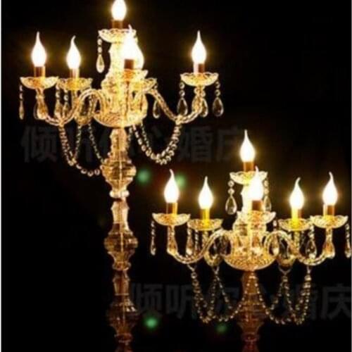 100cm Tall 6 arms full acrylic crystal wedding centerpiece/candelabra for wedding/wedding candlestick Wedding Decoration