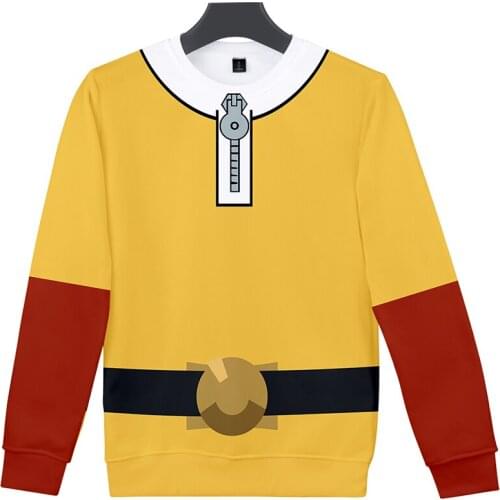 Japanese Anime One Punch Man Cosplay Costume 3d Hoodies Pullover Men Women Capless Sweatshirts Long Sleeve Unisex 3D Hoodie Tops