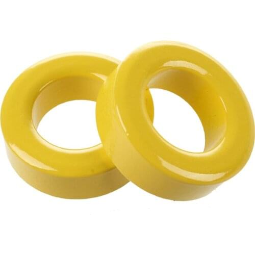 2 Pcs 33mm x 19mm x 11mm Yellow White Iron Core Ferrite Rings Toroid Retail