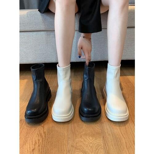 Short boots women 2020 spring and autumn single boots Korean fashion wild ins thick-soled Martin boots female sleeve thin boots
