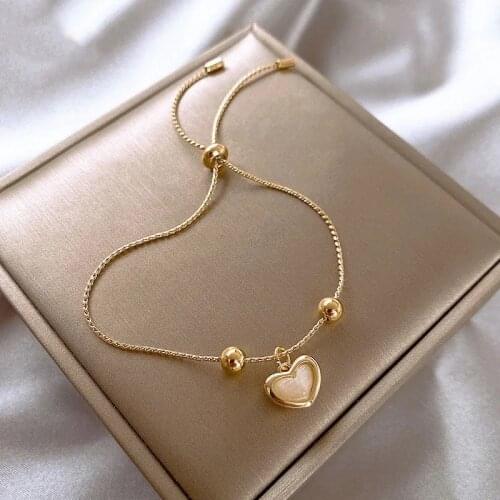 Stainless Steel Choker Heart Love Necklaces for Women Gold Snake Chain Shell Necklace Jewelry