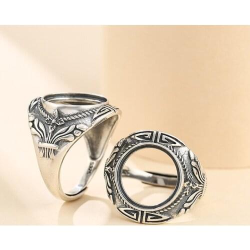 13.5mm 925 STERLING SILVER Semi Mount Bases Blanks base blank Pad VINTAGE rings ring Setting set diy A5514