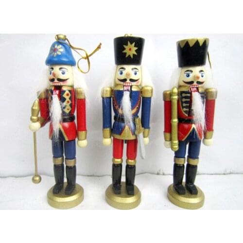 15cm Free shipping puppets doll toy boutique Nutcracker puppet king soldier painted children Christmas gift 3 pcs/lot HT034