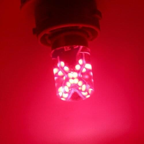 Brake Lamp LED Bulb COB DC12V Red Strobe Tail 160LM 2 modes 2Pcs Auto BAY15D Flash Light