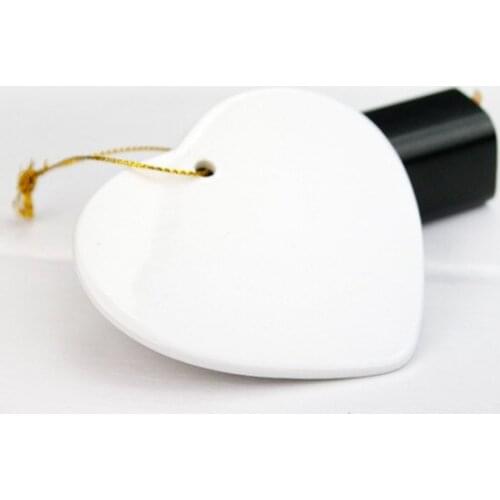 25pcs/lot Sublimation Blank Heart Christmas Decoration Ceramic Pendant for Sublimation INk Transfer Printing Heat Press DIY