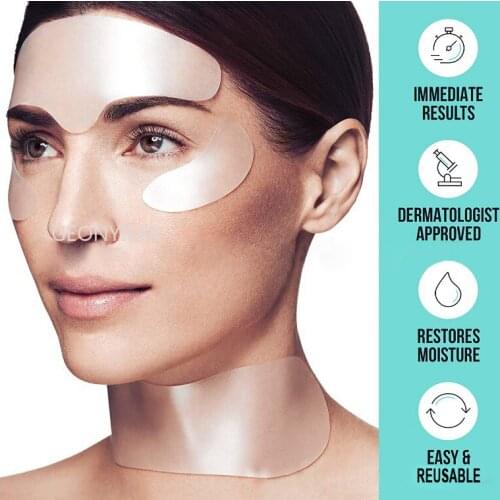 5/4/2Pcs/Set Anti Wrinkle Eye Face Pad Reusable Face Lifting Silicone Overnight Invisible Remove Lines Facial Beauty Tool