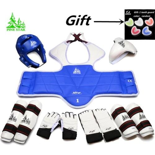 9 pieces taekwondo protectors full set of child adult Helmet Chest head protector Armguards Shank protector Crotch