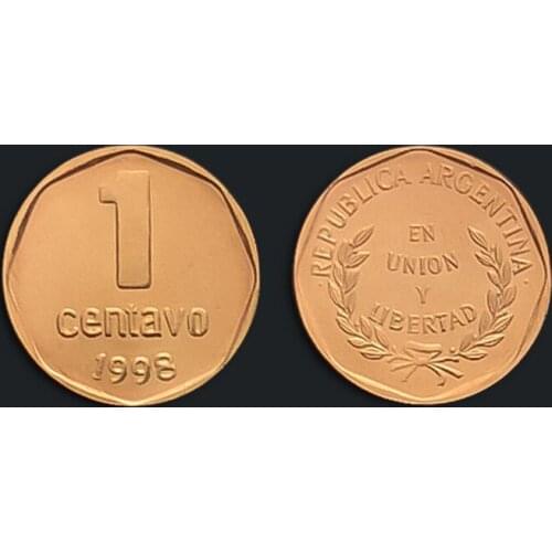 Argentina 1 cent 1998 100% Real Unc Genuine Original Coins Collection Coin
