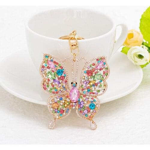 Butterfly Keychain Ornaments Alloy Tassel Keychain Car Key Chain For Men Women Fashion Craft Key Ring