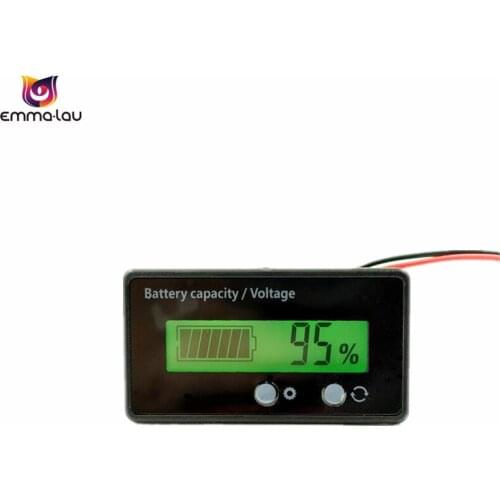 New LCD Digital Acid Lead Lithium Battery Capacity Indicator 12V 24V 36V 48V Voltmeter Voltage Tester Batteries Capacity + Cable