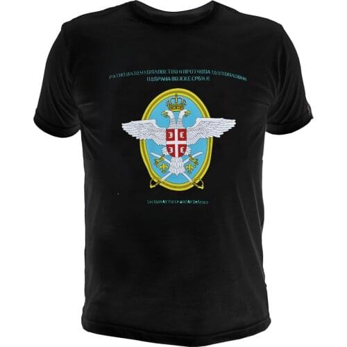 Serbian Air Force and Air Defence Badge Printed T-Shirt. Summer Cotton O-Neck Short Sleeve Mens T Shirt New S-3XL