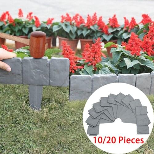 10/20 pcs Imitation Stone Fence Garden Simulation Fence Plastic Foldable Splicing Fence Gardening Grass Courtyard Decoration