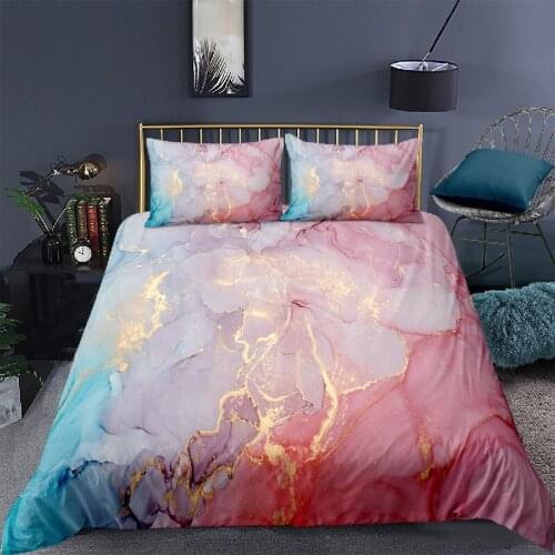 Luxury 3D Flow marble Print Home Living Comfortable Duvet Cover Pillowcase kids Bedding Set Queen and King EU/US/AU/UK Size