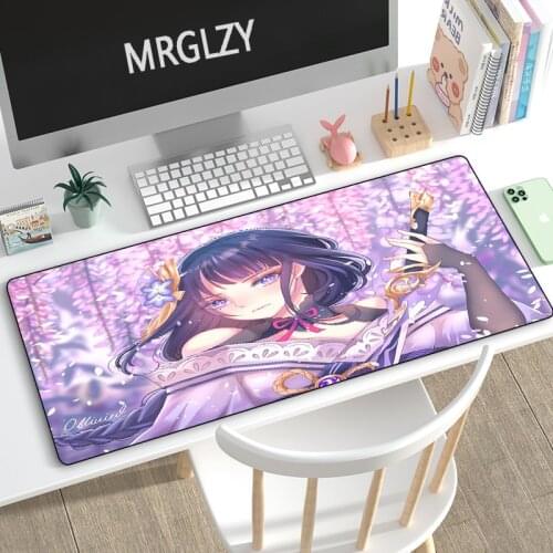 Anime Girl Baal Shogun Mouse Pad Genshin Impact 3MM Desk Mat Mousepad Gamer Multi-size XXL Large Keyboard MouseMat for Pc Gamer