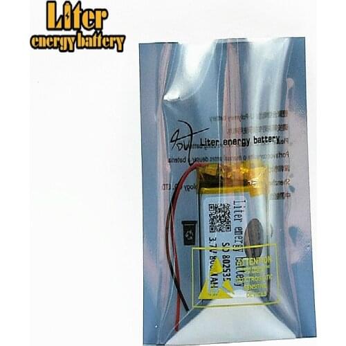 3.7V lithium battery 800MAH polymer battery 802535 For GPS MP3 MP4 MP5 LED Light PDA speakers small toy Rechargeable Li-ion Cell