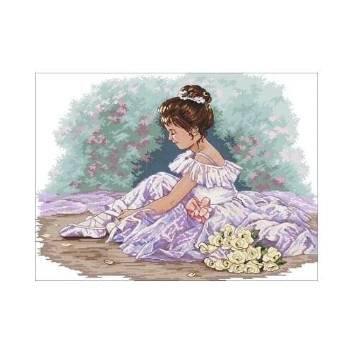 Dim-35245 Little Ballerina (14CT) Counted Cross Stitch 11CT 14CT 18CT DIY Cross Stitch Kits Embroidery Needlework Sets