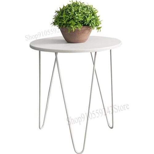 Small Round Table Modern Minimalist Reception Mini Small Coffee Table Sofa Side Table Round Bedroom Iron Bedside Table Balcony
