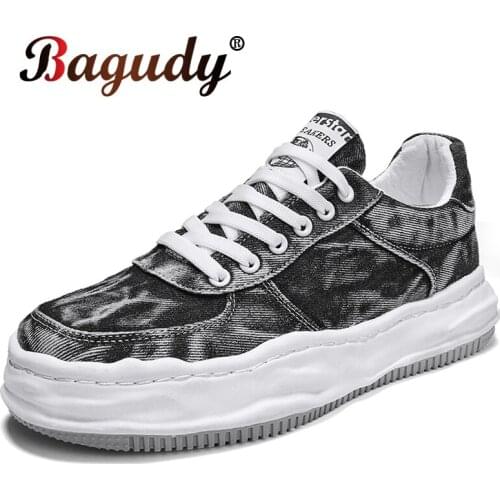 Retro Men Casual Shoes Lace-Up Vulcanized Shoes Thick sole Man Breathable Oxford Fabric sneakers men Rubber Fashion canvas Shoes