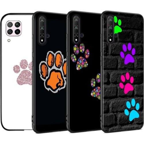 Dog Footprint Paw Silicone Soft Cover For Huawei Nova 7i 7SE 6SE 5T 5i 5Z 5 4 4E 3 3i 3E 2 2i Pro Lite Phone Case