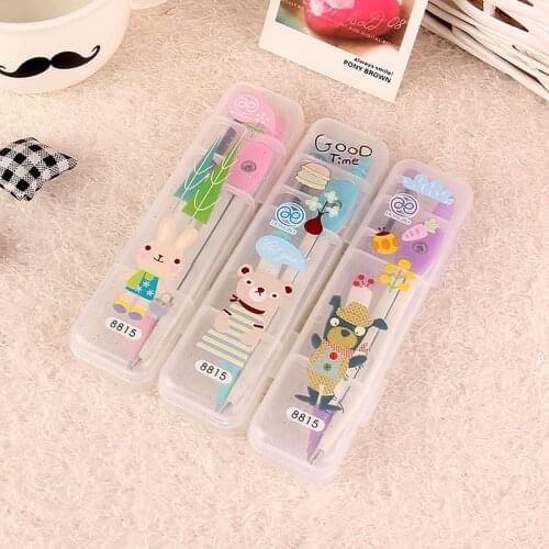 Student compasses sets cute cartoon stationery student gifts 14*3.5cm free shipping