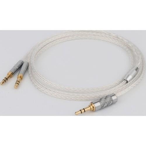 Preffair HiFi 16 Core OCC Silver Plated Headphone Upgraded Cable for Denon AH-D600, AH-D7200, AH-D7100, Focal Elear Headphone
