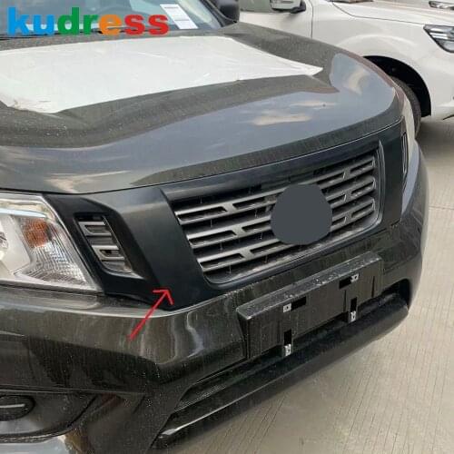 Front Center Grille Grills Cover Trim For Nissan Navara NP300 ST 2014 2015 2016 2017 2018 2019 Carbon Fiber Car Auto Accessories