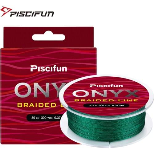 Piscifun ONYX 274M Braided Fishing Line 300Yds 6-150LB Super Strong PE Braided Fishing Line Multifilament Fishing Line