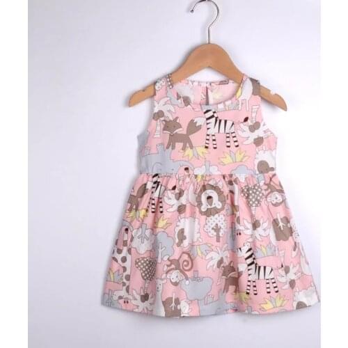 Casual Baby Girl Vest Cotton Infant Dress Toddler Sleeveless A-Line Pleated Kids Clothes Mini Princess Dress