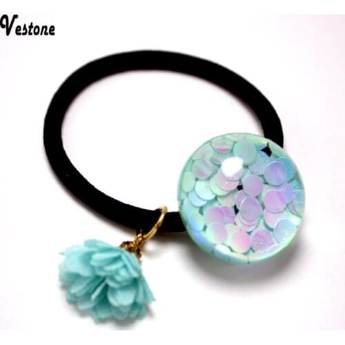Japanese and Korean style headband small fresh sequins hair ring / resin round personality hair rope rubber band hair accessorie